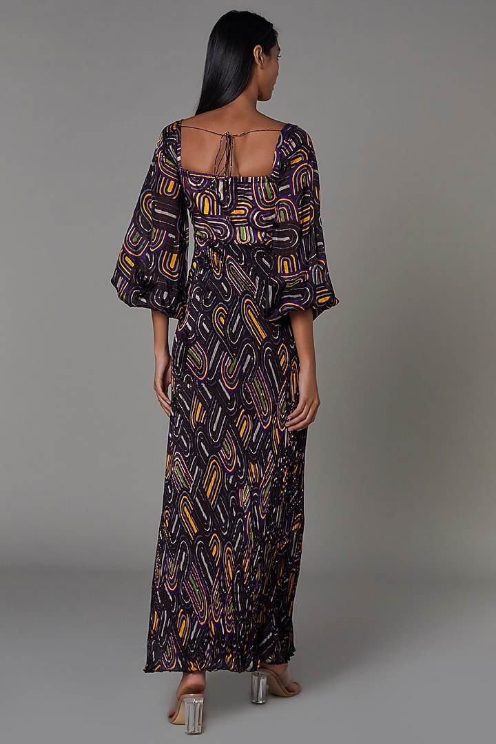 Purple Printed Maxi Vacation Dress by Saaksha & Kinni at Pernia's Pop Up Shop