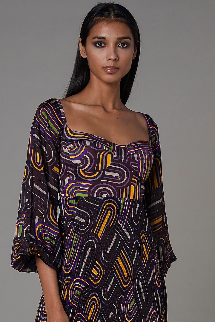 Purple Printed Maxi Vacation Dress by Saaksha & Kinni at Pernia's Pop Up Shop
