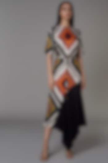 Multi-Colored Printed Asymmetrical Shift Dress by Saaksha & Kinni