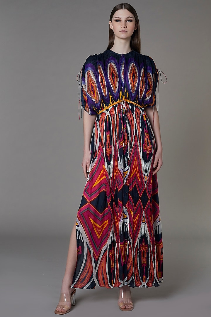 Multi-Colored Printed Kaftan Dress by Saaksha & Kinni