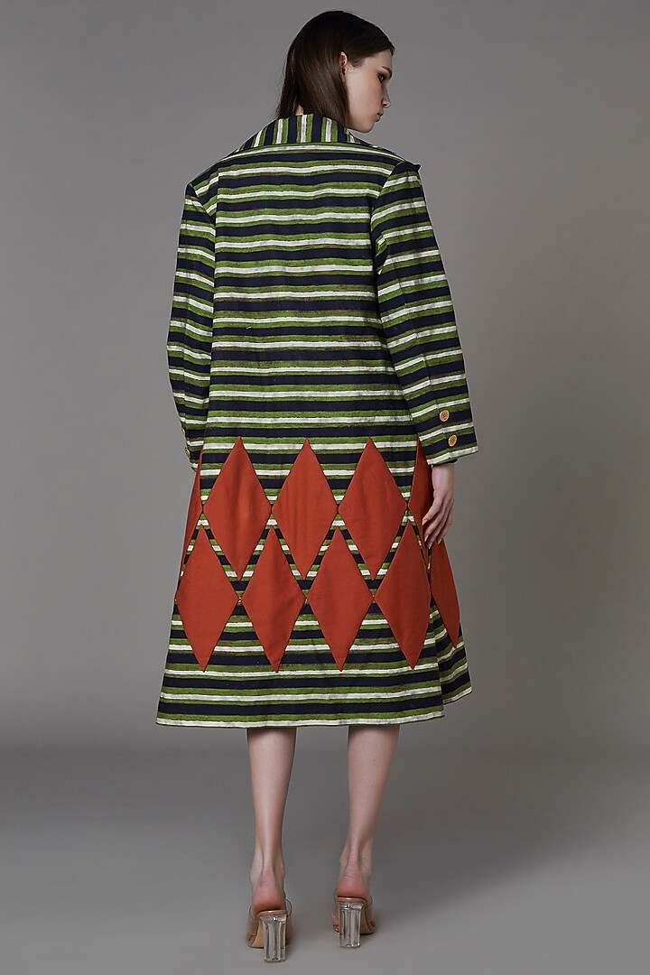 Multi-Colored Striped Overcoat by Saaksha & Kinni at Pernia's Pop Up Shop