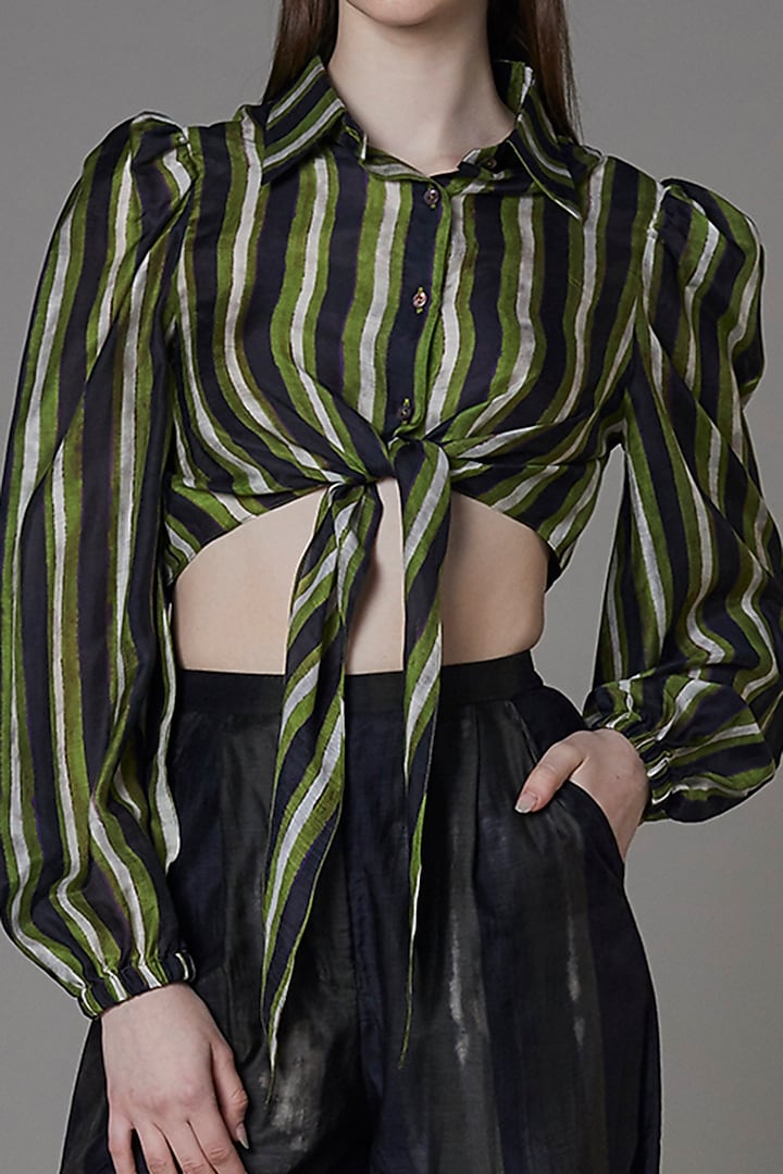 Olive Black Satin Pants by Saaksha & Kinni at Pernia's Pop Up Shop