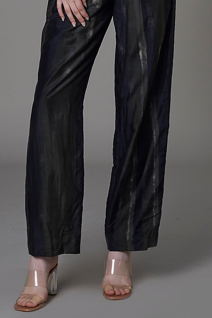 Olive Black Satin Pants by Saaksha & Kinni at Pernia's Pop Up Shop