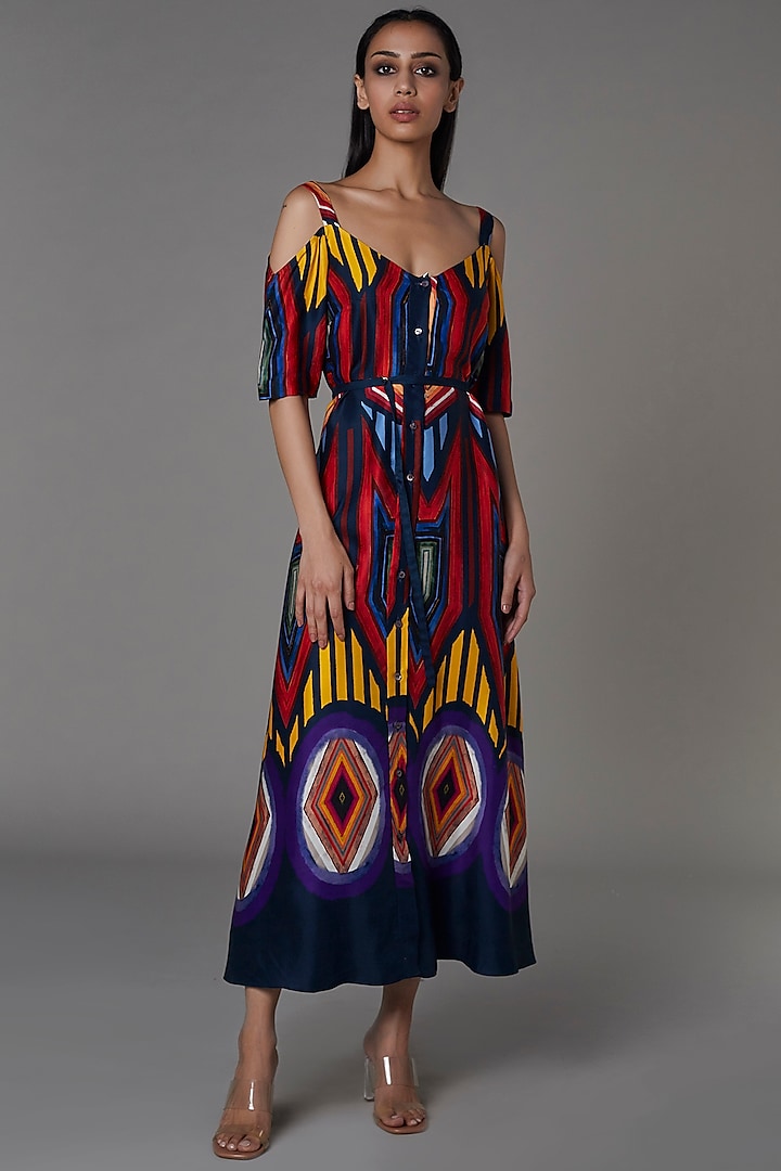 Multi-Colored Printed Summer Dress by Saaksha & Kinni