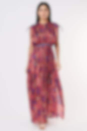 Multi-Colored Chiffon Maxi Dress by Saaksha & Kinni