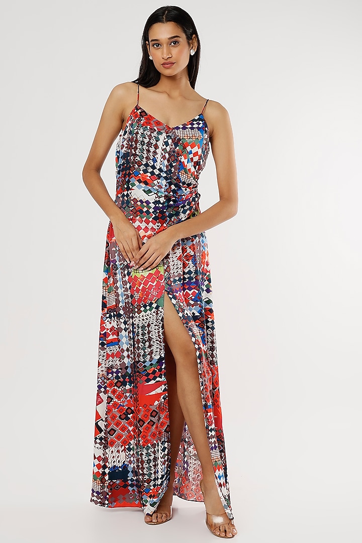Multi-Colored Printed Maxi Dress by Saaksha & Kinni
