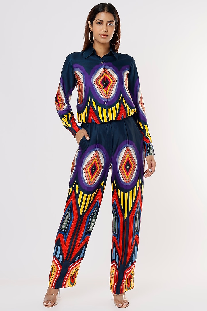 Multi-Colored Printed Pants by Saaksha & Kinni