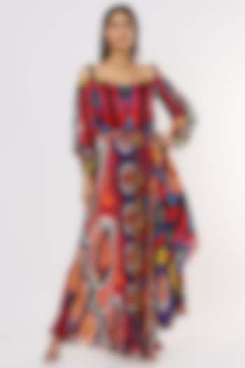 Multi-Colored Printed Asymmetrical Dress by Saaksha & Kinni