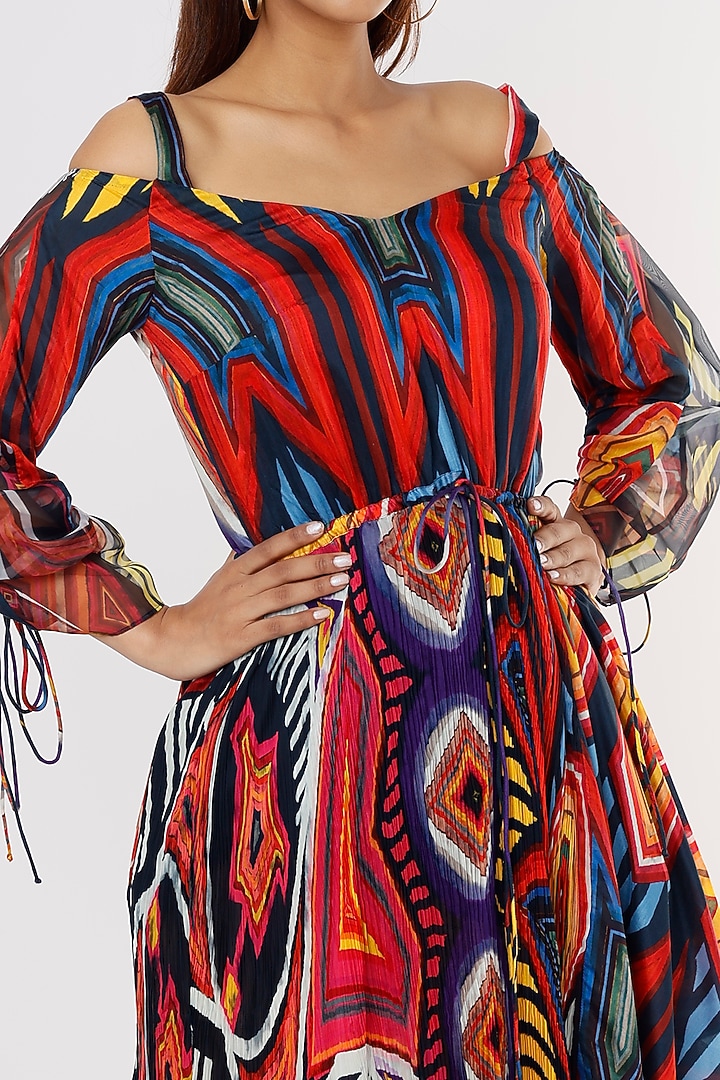Multi-Colored Printed Asymmetrical Vacation Dress by Saaksha & Kinni at Pernia's Pop Up Shop