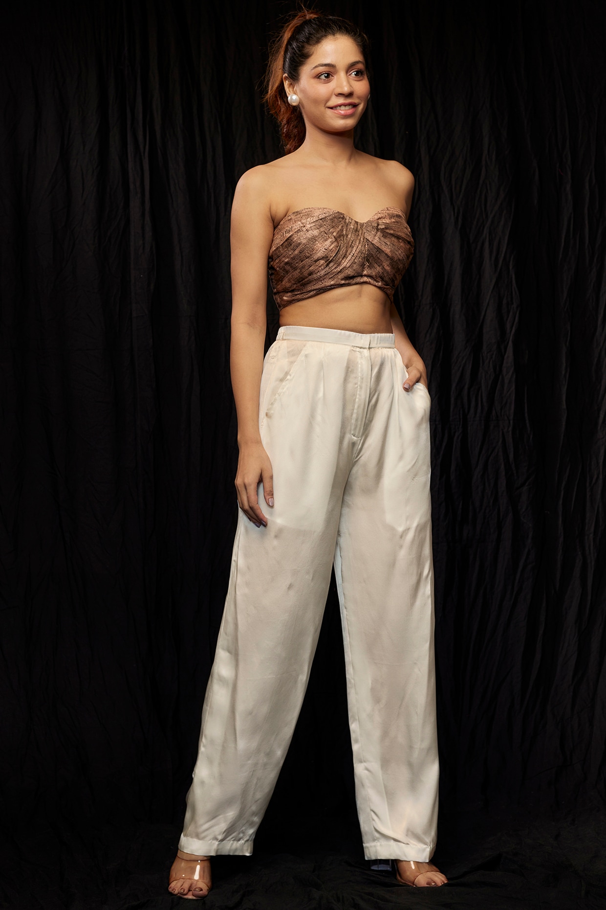 Buy Handloom ikat raw silk trousers Designer Wear  Ensemble
