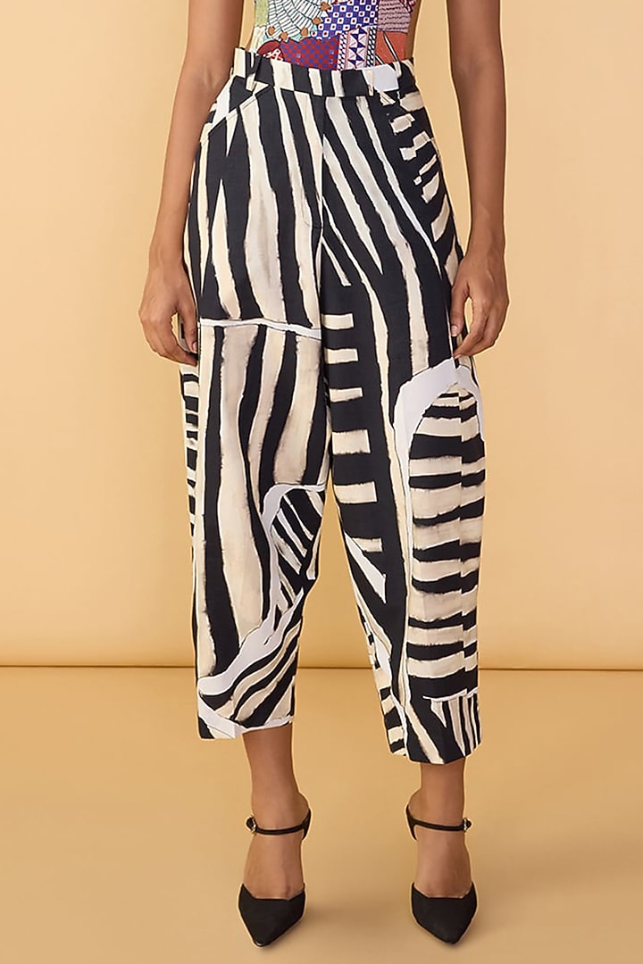 Multi-Colored Lycra Abstract Bird Printed Co-Ord Set by Saaksha & Kinni at Pernia's Pop Up Shop