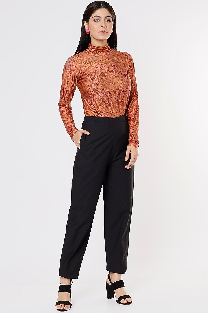 Black Cotton Poplin Trousers by Saaksha & Kinni at Pernia's Pop Up Shop