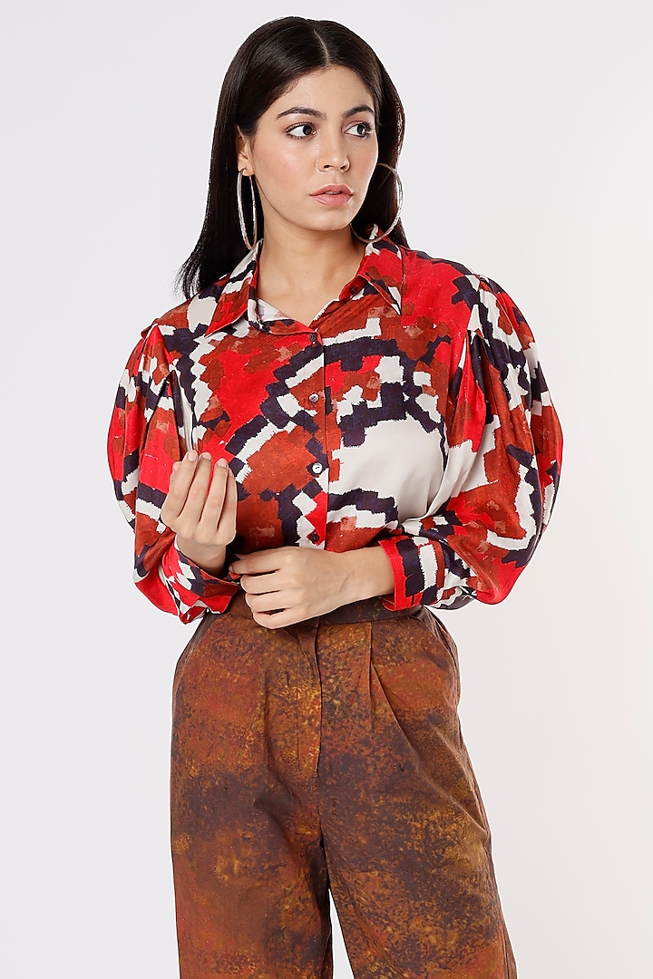 Cherry Abstract Printed Shirt by Saaksha & Kinni