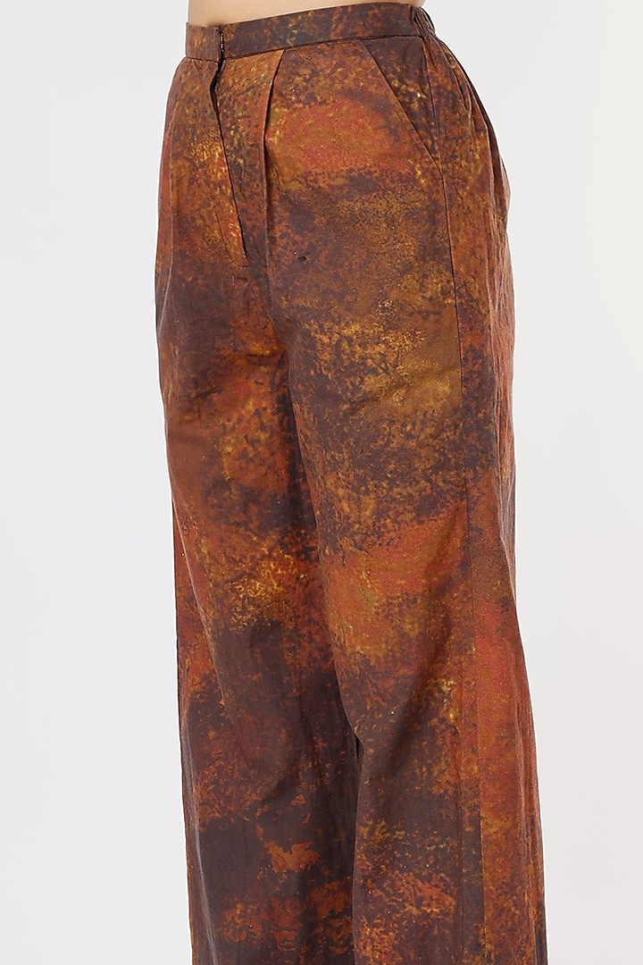 Brown Satin Trousers by Saaksha & Kinni at Pernia's Pop Up Shop