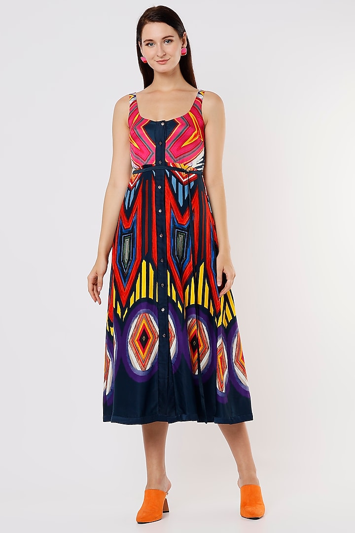Multi-Colored Printed Dress by Saaksha & Kinni