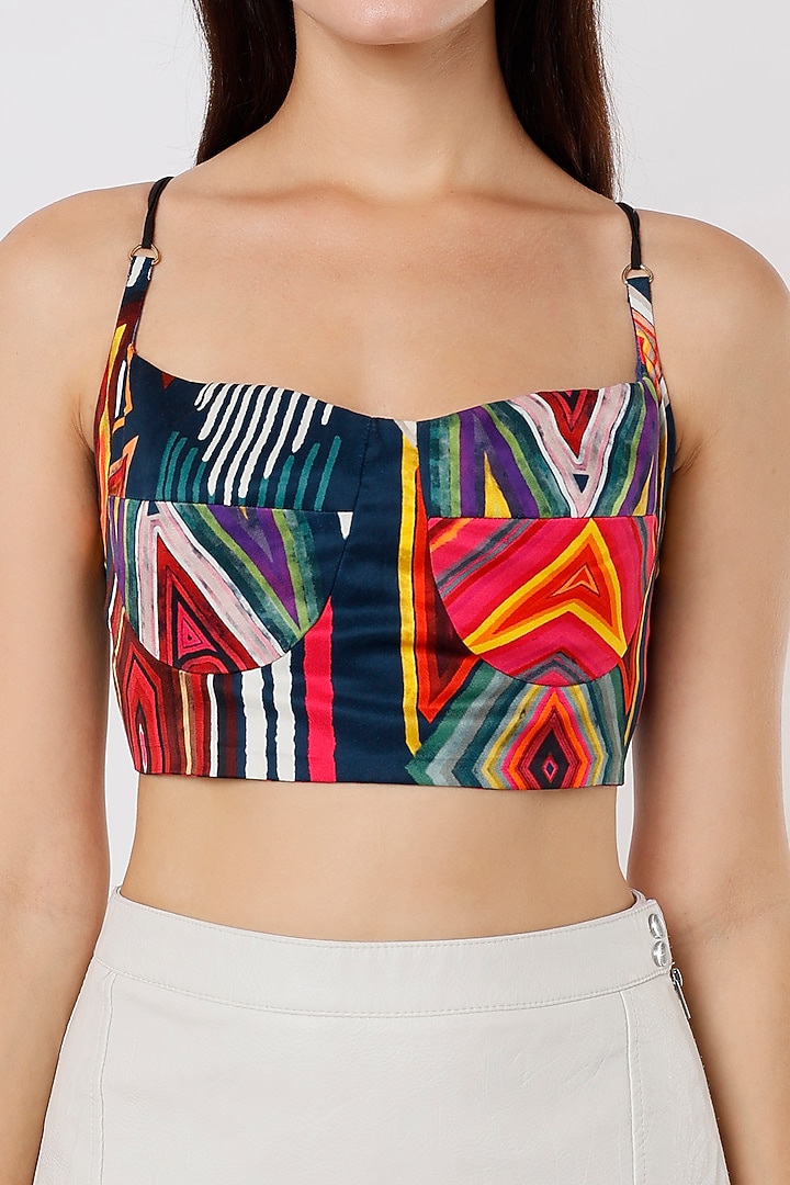 Multi-Colored Printed Bustier by Saaksha & Kinni at Pernia's Pop Up Shop