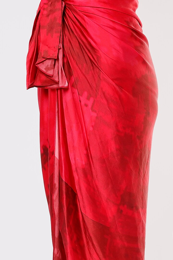Cherry Printed Asymmetrical Wrap Skirt by Saaksha & Kinni at Pernia's Pop Up Shop