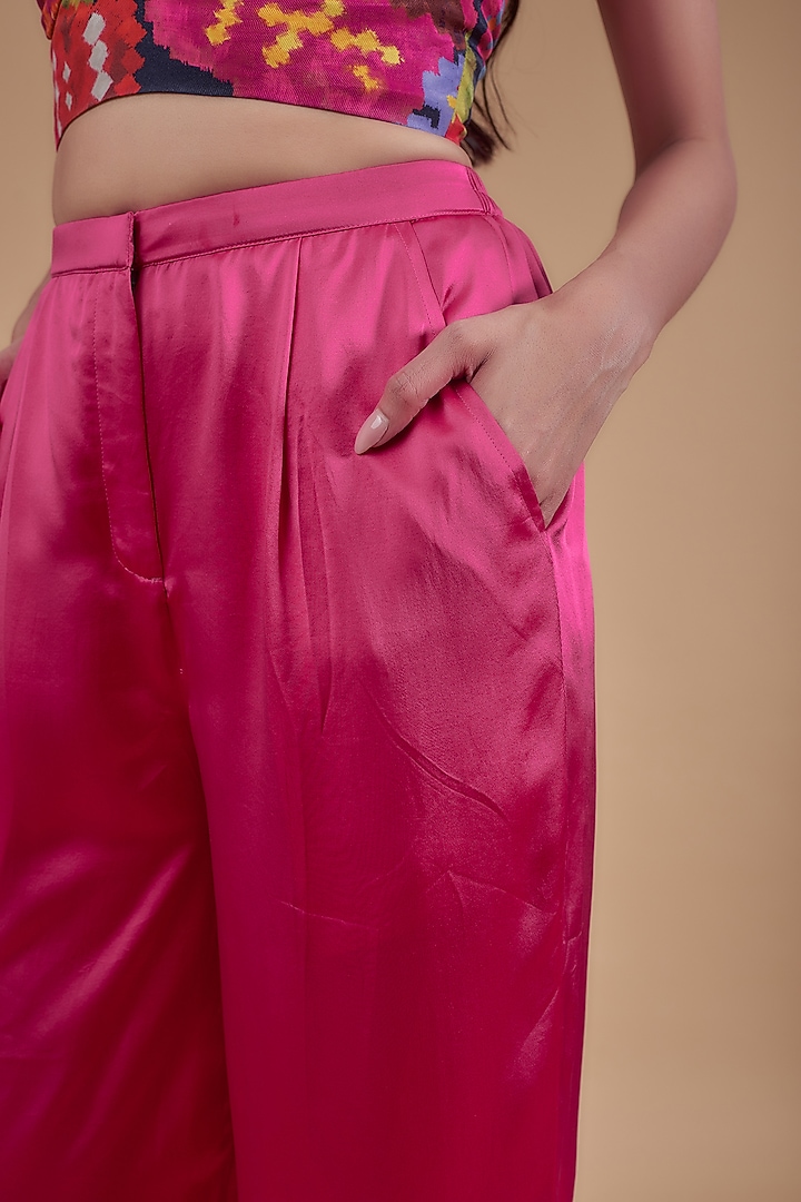 Pink Pure Silk Trousers by Saaksha & Kinni at Pernia's Pop Up Shop