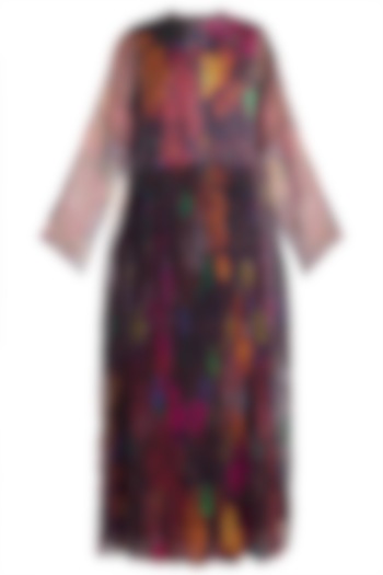 Mauve Digital Printed Kurta Dress With Slip by Saaksha & Kinni