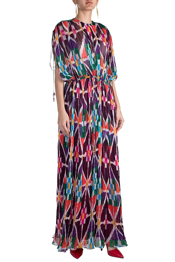 Purple Digital Printed Kaftan by Saaksha & Kinni at Pernia's Pop Up Shop