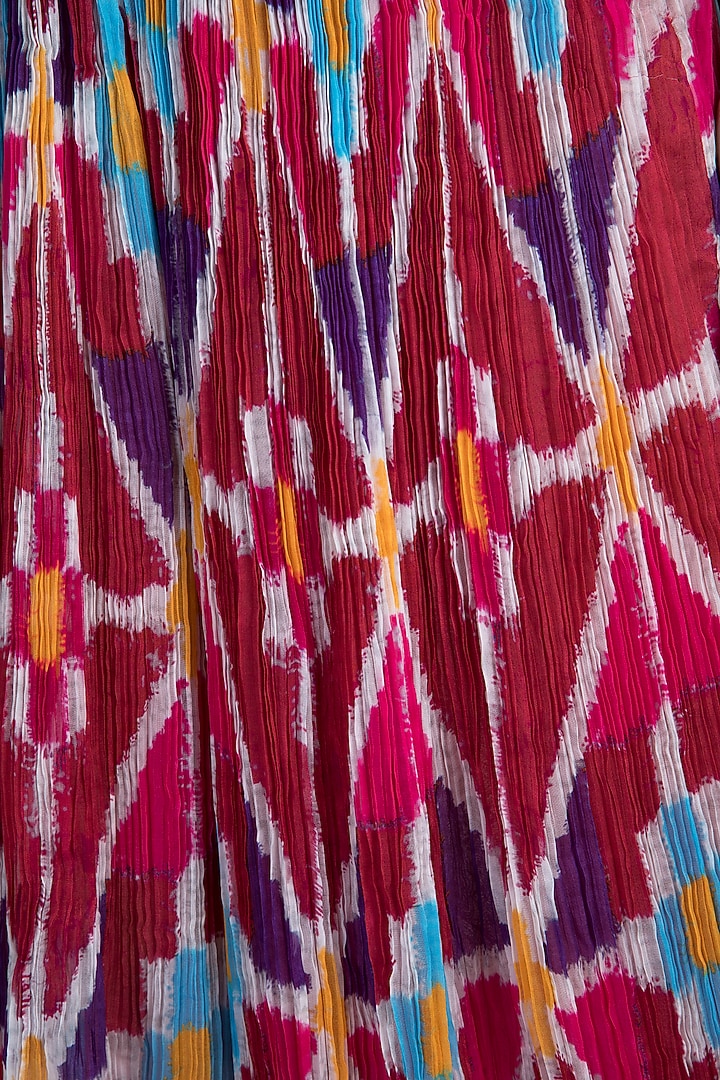 Blush Pink Ikat Printed Palazzo Pants by Saaksha & Kinni at Pernia's Pop Up Shop