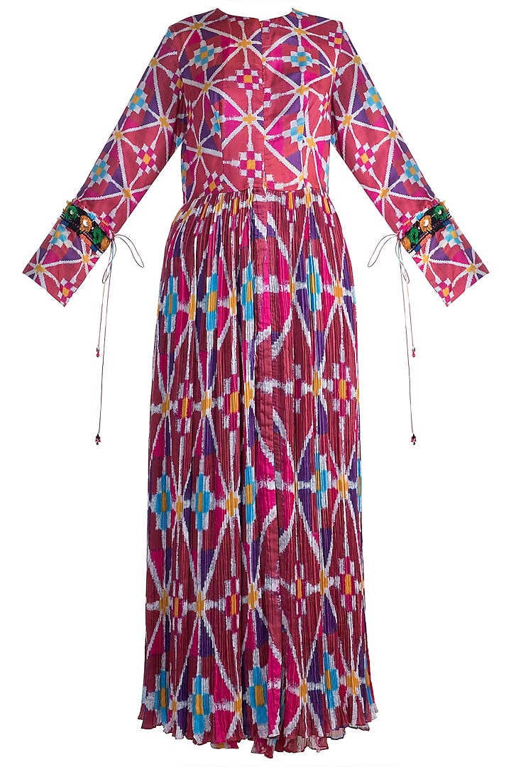 Blush Pink Printed & Embroidered Kurta Dress by Saaksha & Kinni