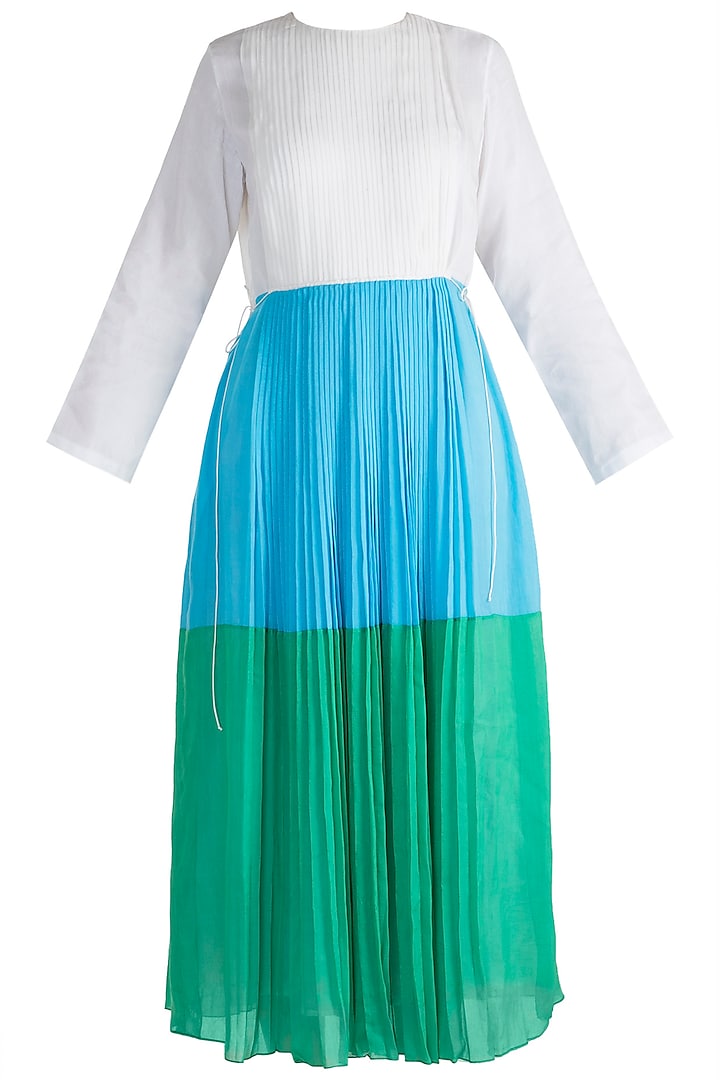Sky Blue Pleated Dress by Saaksha & Kinni