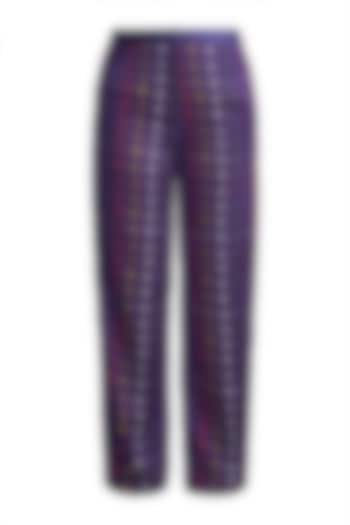 Purple Digital Printed Trouser Pants by Saaksha & Kinni