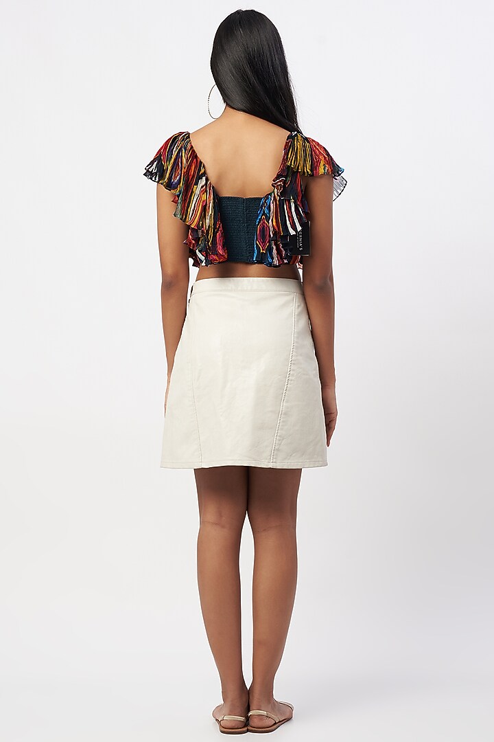 Brown Satin Printed Top by Saaksha & Kinni at Pernia's Pop Up Shop