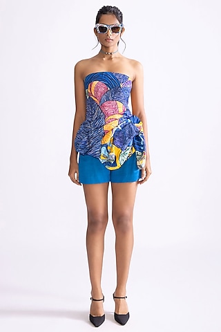 Blue Mushroom Twill Co-Ord Set by Saaksha & Kinni