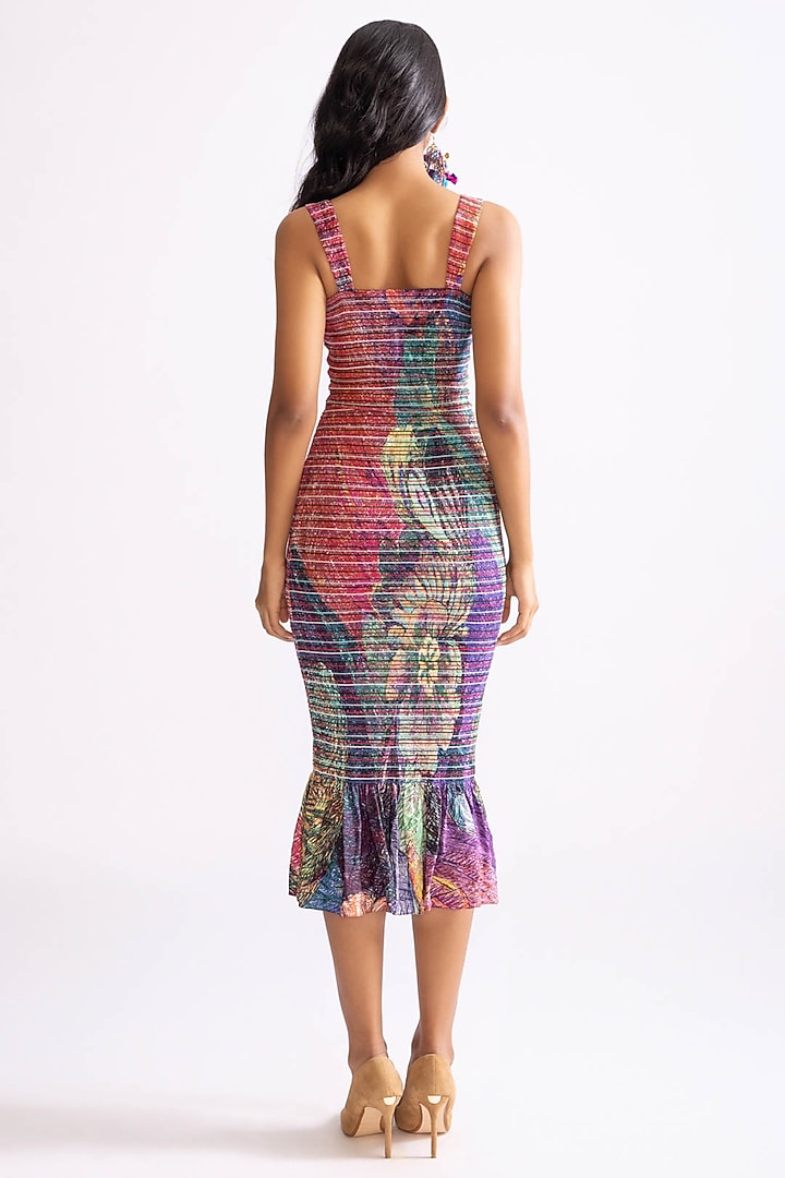 daisy bodycon dress Multicolor Horizontal Stripes Camille Short Dress