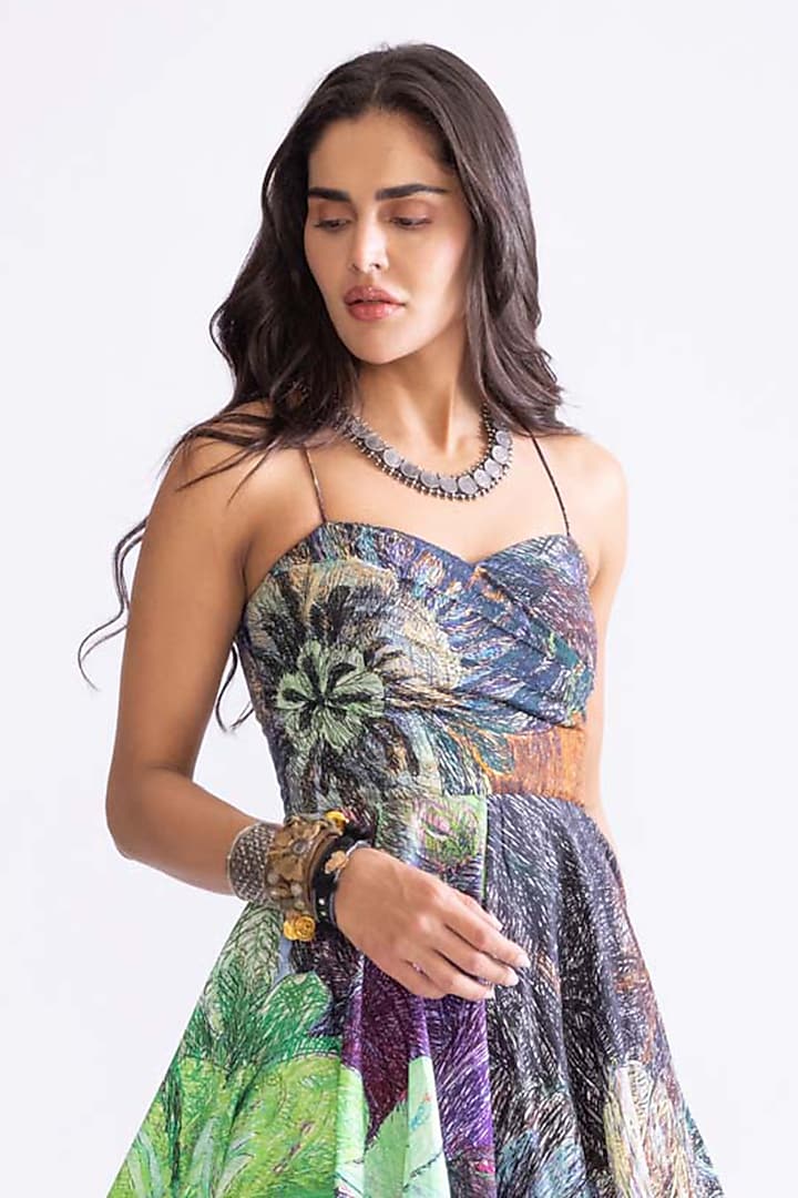 Multi-Colored Cambric Daisy Printed Vacation Dress by Saaksha & Kinni at Pernia's Pop Up Shop