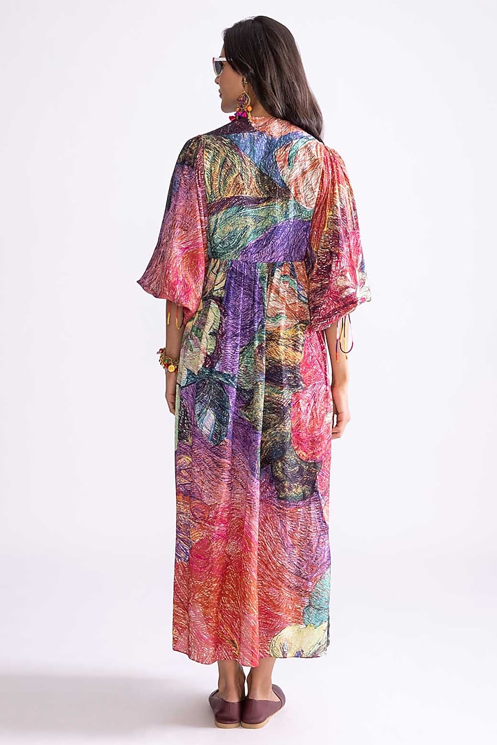 Multi-Colored Habutai Daisy Printed Summer Dress by Saaksha & Kinni at Pernia's Pop Up Shop