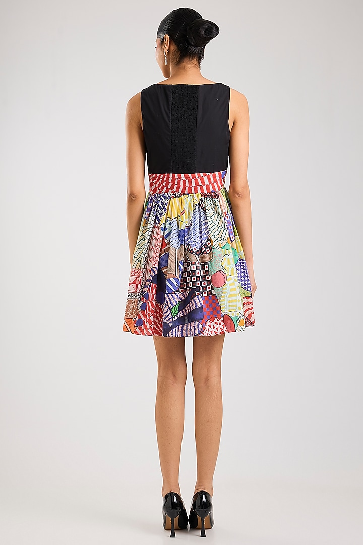 Multi-Colored Poplin & Cambric Abstract Printed Mini Vacation Dress by Saaksha & Kinni at Pernia's Pop Up Shop