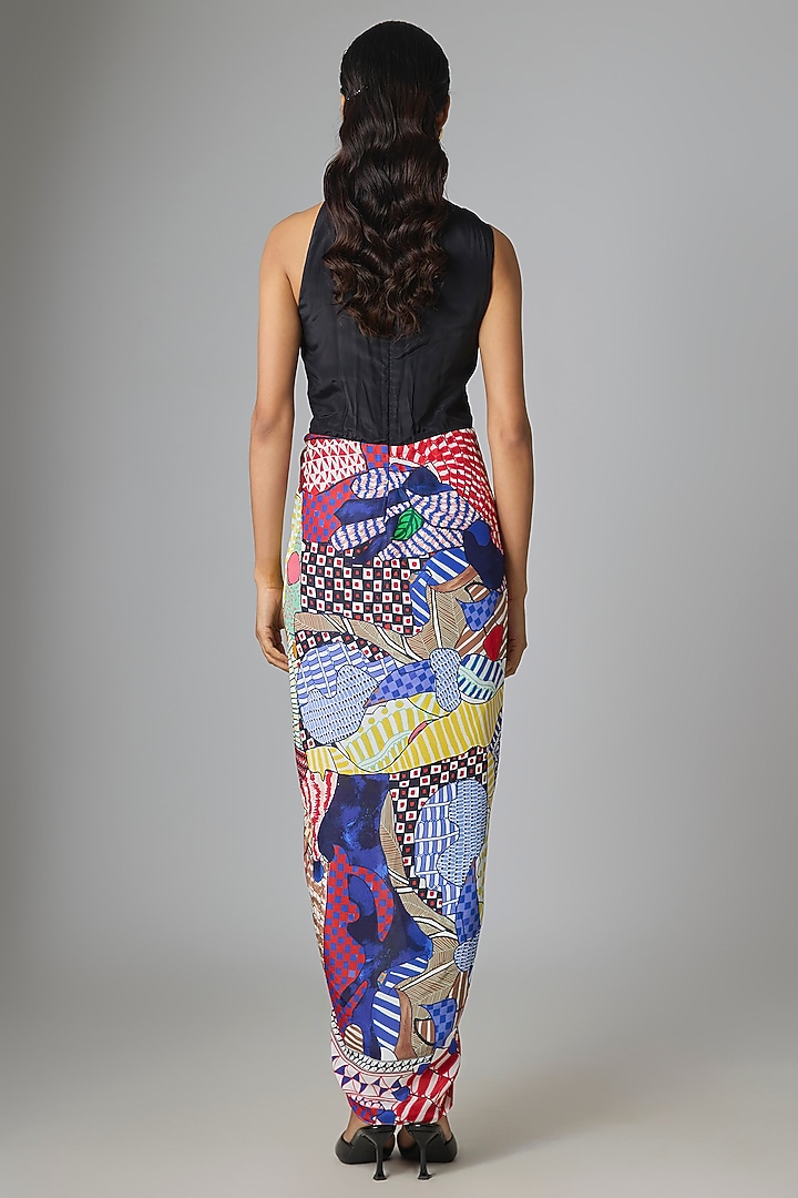 Black & Multi-Colored Crepe Vacation Dress by Saaksha & Kinni at Pernia's Pop Up Shop