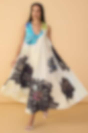 Multi-Colored Poplin Abstract Printed Midi Vacation Dress by Saaksha & Kinni at Pernia's Pop Up Shop
