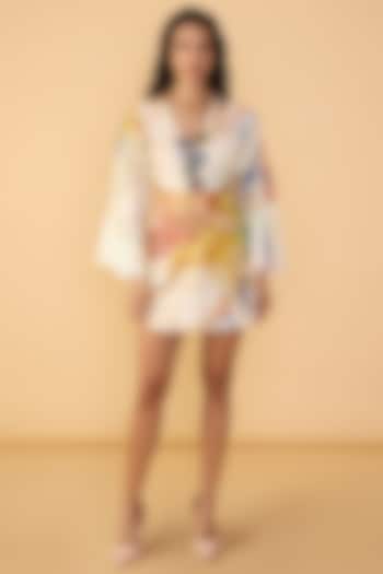 Multi-Colored Poplin Abstract Printed Mini Vacation Dress by Saaksha & Kinni at Pernia's Pop Up Shop