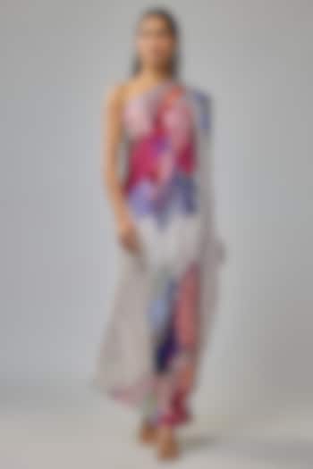 Multi-Colored Chiffon Abstract Printed Vacation Dress by Saaksha & Kinni at Pernia's Pop Up Shop