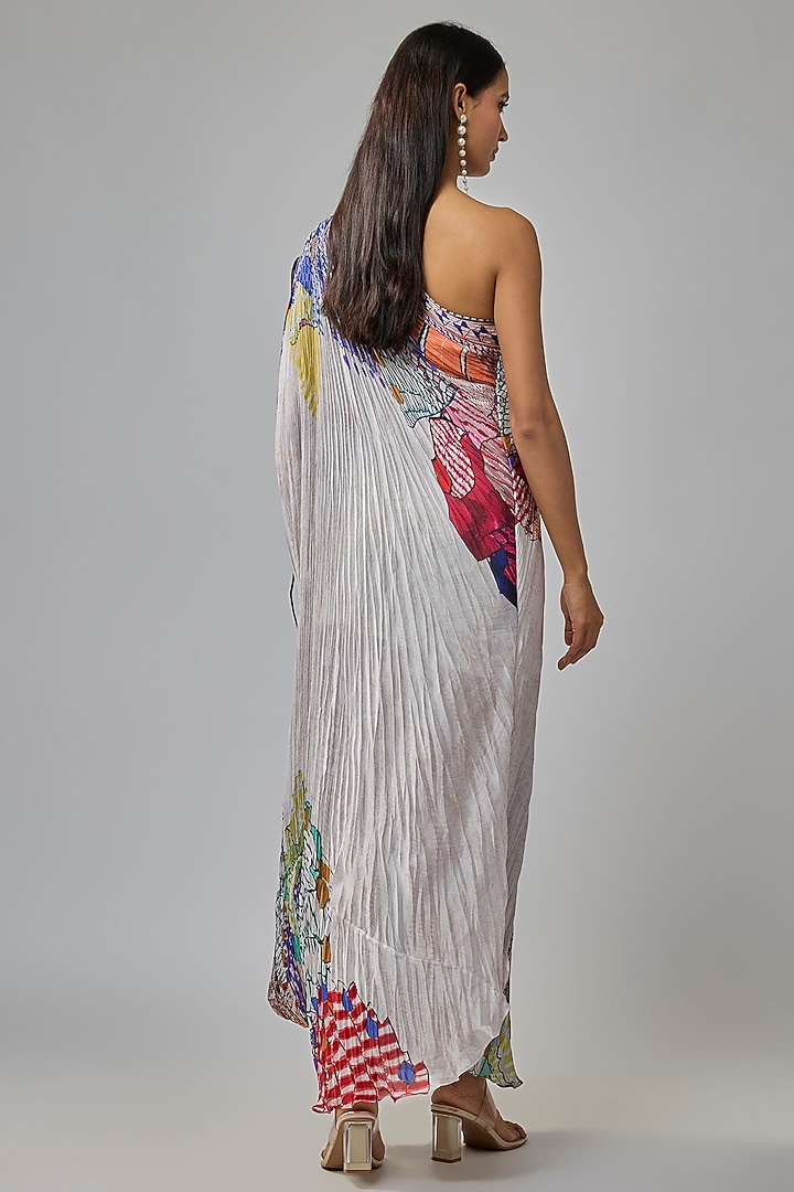 Multi-Colored Chiffon Abstract Printed Vacation Dress by Saaksha & Kinni at Pernia's Pop Up Shop