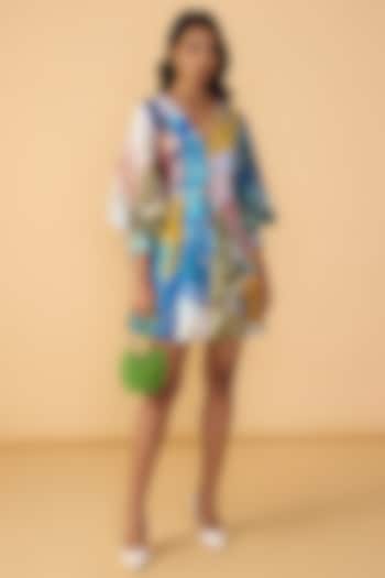 Multi-Colored Cambric Abstract Printed Mini Vacation Dress by Saaksha & Kinni at Pernia's Pop Up Shop