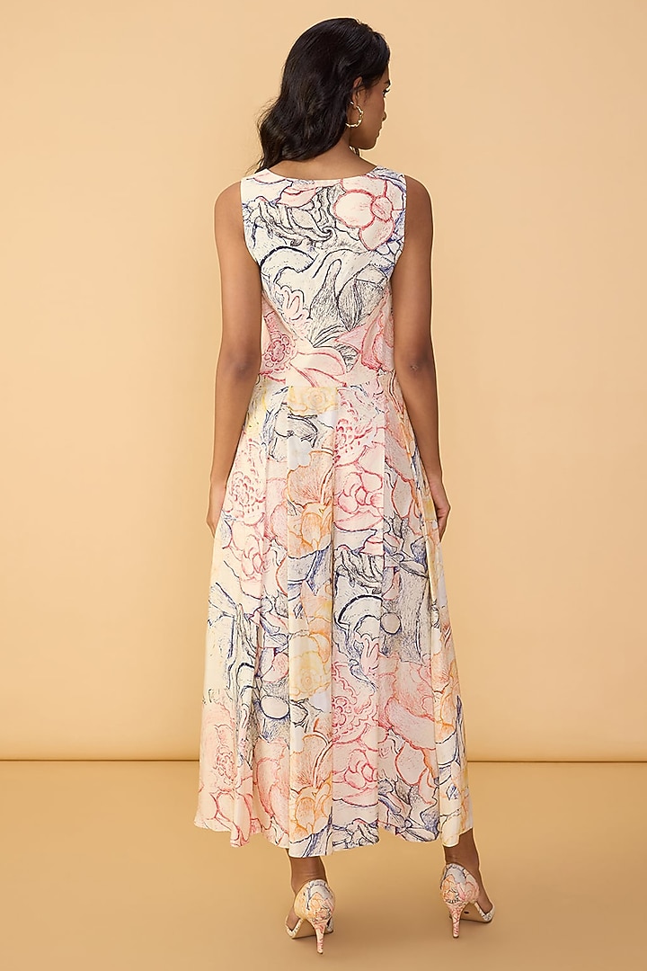 Multi-Colored Crepe abstract Floral Printed Waistcoat Set by Saaksha & Kinni at Pernia's Pop Up Shop