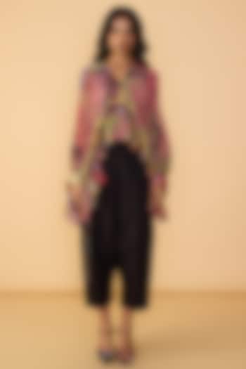 Multi-Colored Cotton Silk Abstract Floral Printed Co-Ord Set by Saaksha & Kinni at Pernia's Pop Up Shop