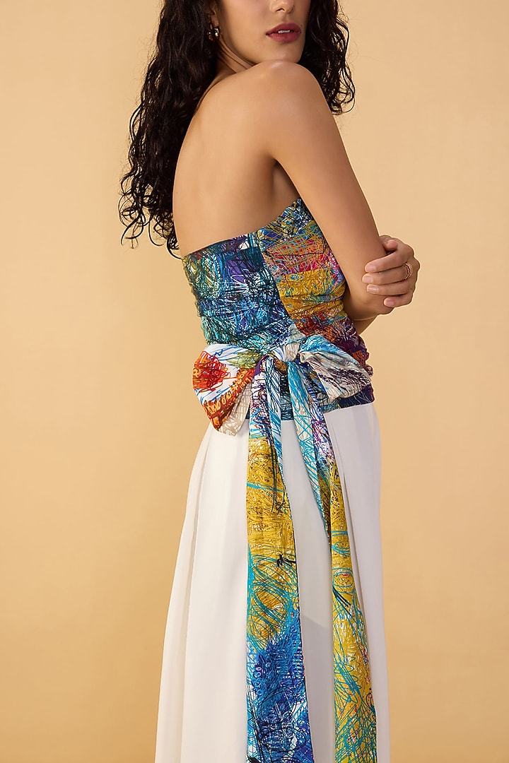 White Polyester Palazzo Pant Set by Saaksha & Kinni at Pernia's Pop Up Shop