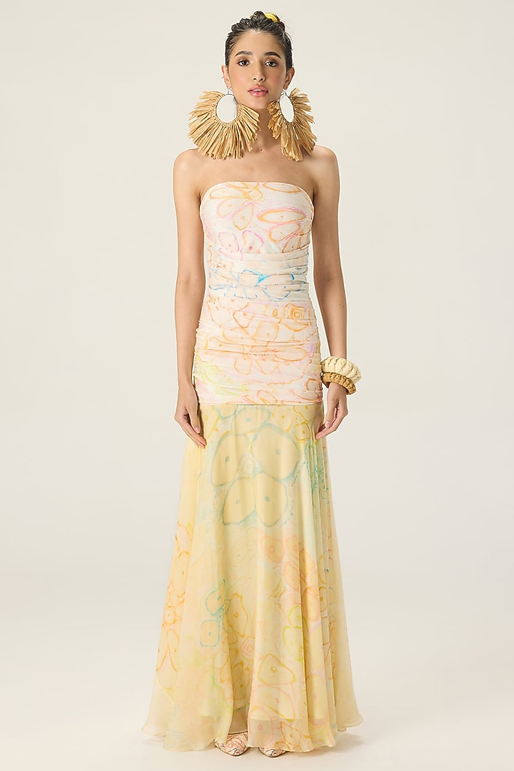 Multi-Colored Stretch Jersey Floral Printed Maxi Vacation Dress by Saaksha & Kinni at Pernia's Pop Up Shop