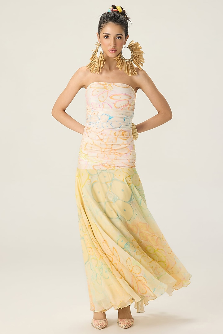 Multi-Colored Stretch Jersey Floral Printed Maxi Vacation Dress by Saaksha & Kinni at Pernia's Pop Up Shop