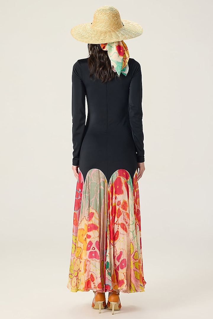 Multi-Colored Chiffon Floral Printed Maxi Vacation Dress by Saaksha & Kinni at Pernia's Pop Up Shop