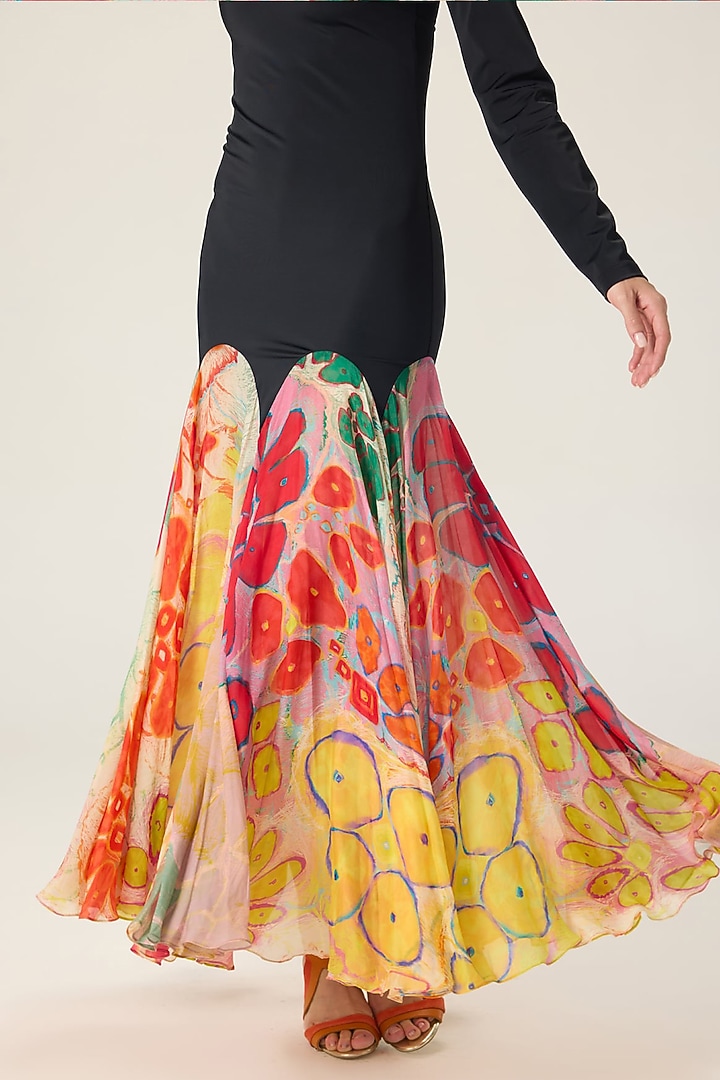Multi-Colored Chiffon Floral Printed Maxi Vacation Dress by Saaksha & Kinni at Pernia's Pop Up Shop