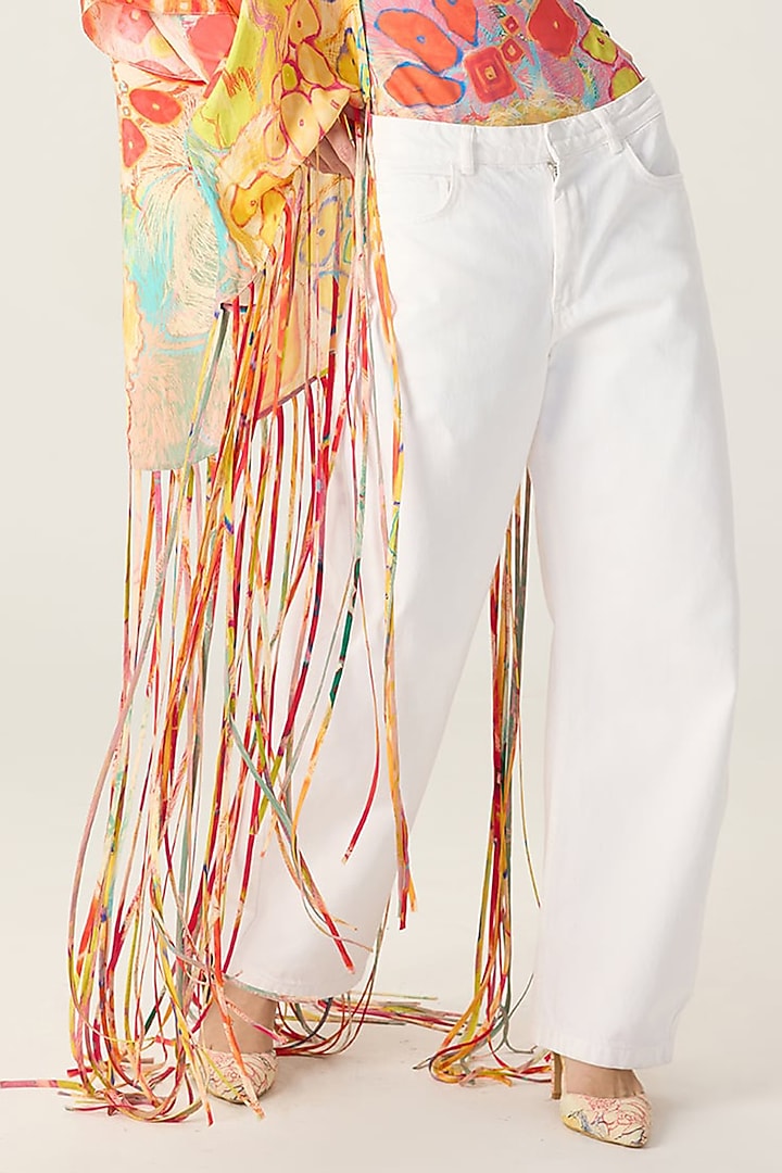 Multi-Colored Stretch Jersey Floral Printed Bodysuit With Cape by Saaksha & Kinni at Pernia's Pop Up Shop