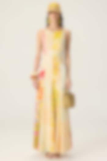 Multi-Colored Stretch Cotton Floral Printed Maxi Vacation Dress by Saaksha & Kinni at Pernia's Pop Up Shop