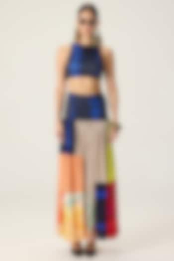 Multi-Colored Stretch Jersey Printed Maxi Skirt Set by Saaksha & Kinni at Pernia's Pop Up Shop
